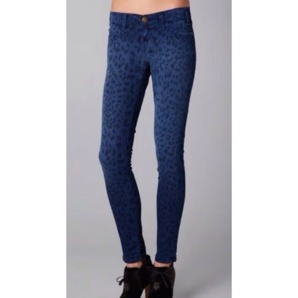 Current Elliott Jeans Womens 27‎ Blue Sapphire Animal Print The Ankle Skinny